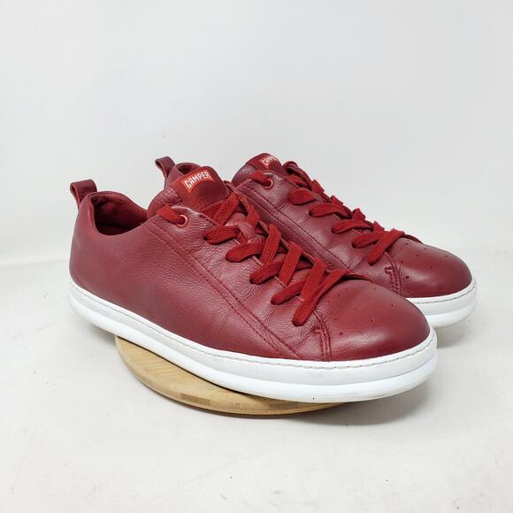 Camper Runner Shoes Mens 46 Red Leather Retro Lightweight Low Comfort Sneaker - Picture 6 of 13